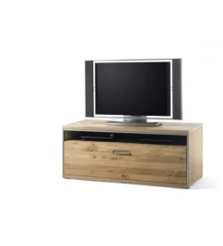 Stolik pod TV ESPERO 124 cm dąb sękaty olejowany w kolorze bianco