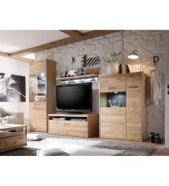 Stolik pod TV ESPERO 124 cm dąb sękaty olejowany w kolorze bianco