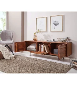 Stolik pod TV ESTELI 147 cm drewno sheesham