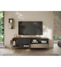 Stolik pod TV EVEREST 206 cm brązowo beżowy