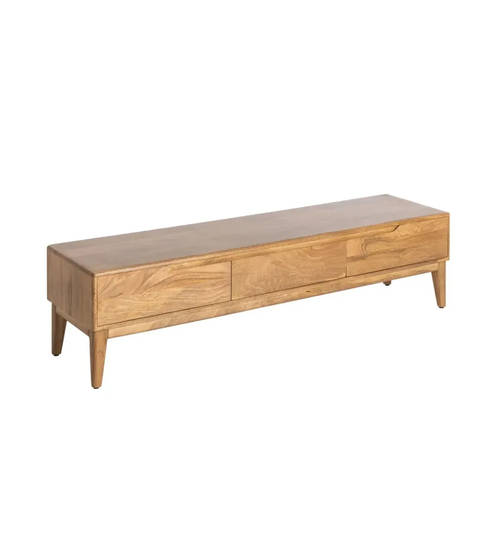Stolik pod TV GALT 160 cm drewno mango naturalny niższy