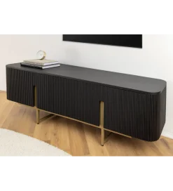 Stolik pod TV GATSBY 160 cm drewno mango czarna