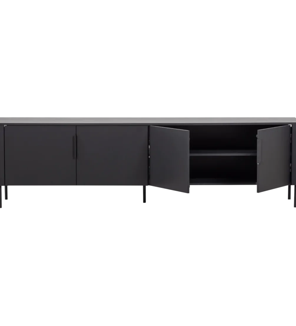 Stolik pod TV GUNNAR 200 cm czarny mat