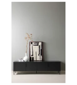 Stolik pod TV GUNNAR 200 cm czarny mat
