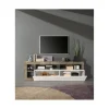 Stolik pod TV HAMBURG 184 cm biały z dodatkiem klon Pero