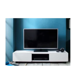 Stolik pod TV JEFF III 140 cm biało czarny