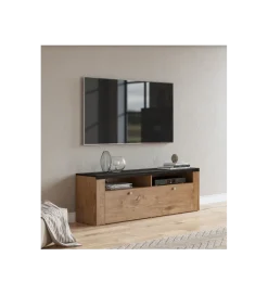 Stolik pod TV LARONA 140 cm o wybarwieniu dąb lefkas z kolorem touchwood