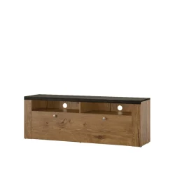 Stolik pod TV LARONA 140 cm o wybarwieniu dąb lefkas z kolorem touchwood