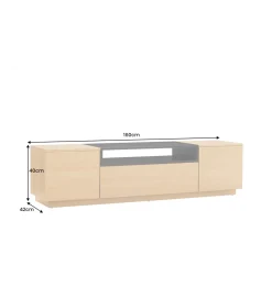 Stolik pod TV LOFT 160 cm naturalna czarna