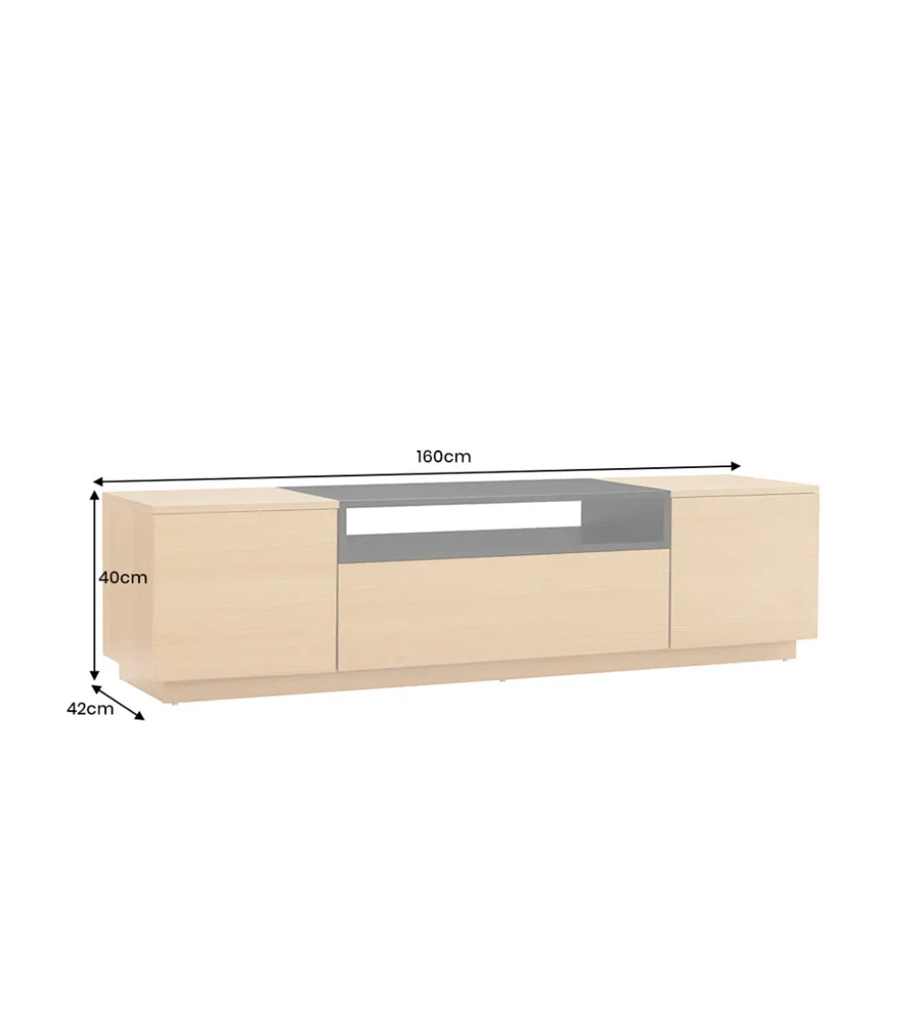Stolik pod TV LOFT 160 cm naturalna czarna