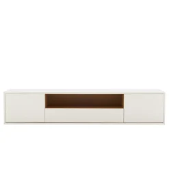 Stolik pod TV LOFT wiszący 150 cm biało naturalny