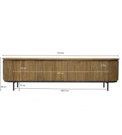 Stolik pod TV LUSAN 210 cm drewno teak