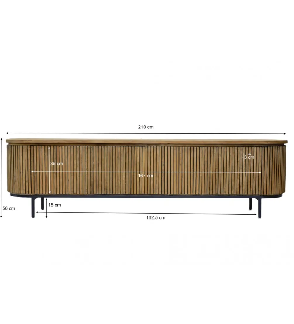 Stolik pod TV LUSAN 210 cm drewno teak