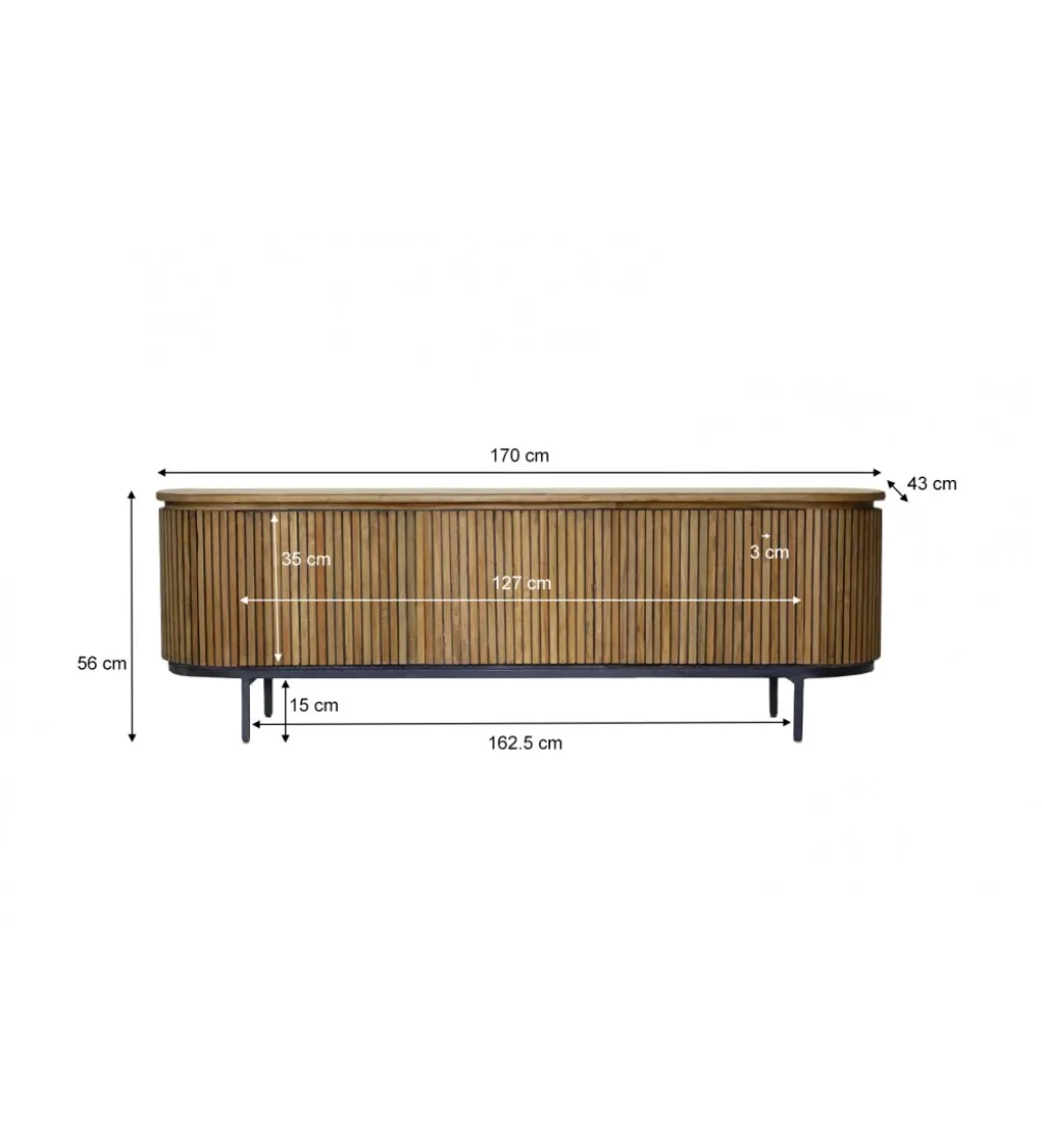 Stolik pod TV LUSAN 170 cm drewno teak