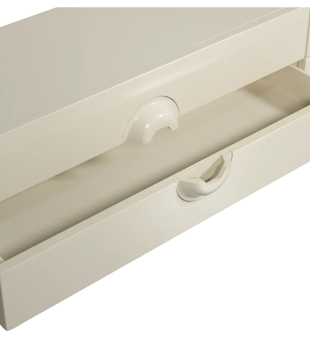 Stolik pod TV MERGE 160 cm drewno eukaliptusa szary