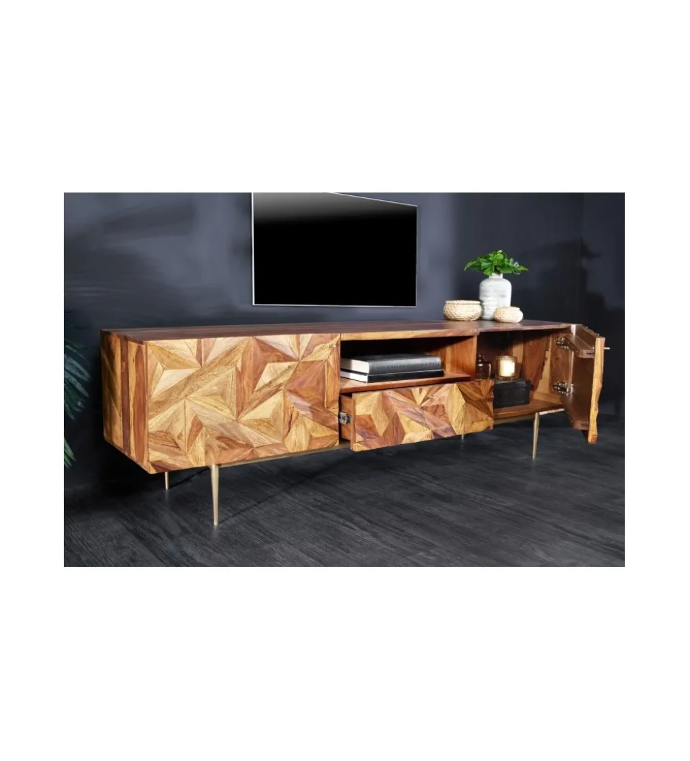 Stolik pod TV MIRANDA 160 cm drewno sheesham