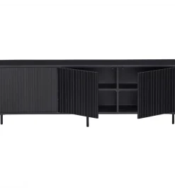 Stolik pod TV NEW GRAVURE 150 cm drewno sosny czarny