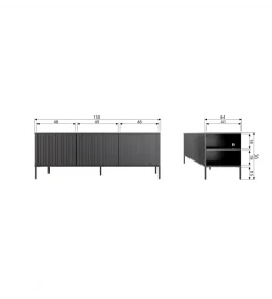 Stolik pod TV NEW GRAVURE 150 cm drewno dębu naturalny