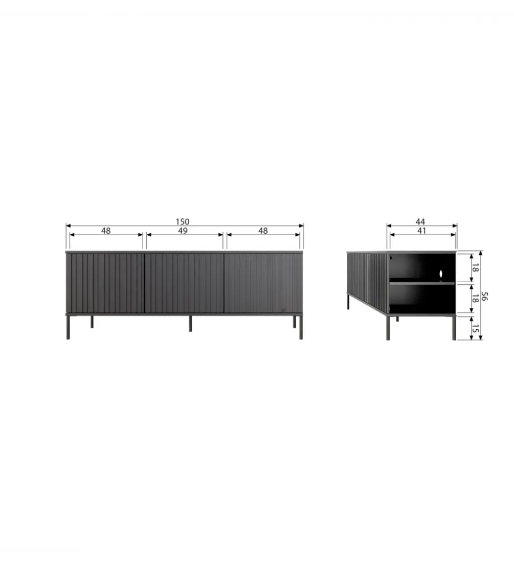 Stolik pod TV NEW GRAVURE 150 cm drewno dębu naturalny