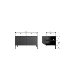 Stolik pod TV NEW GRAVURE 100 cm drewno dębu naturalny