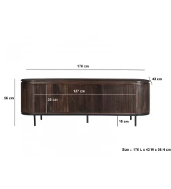 Stolik pod TV NOORK 170 cm w kolorze orzechowym