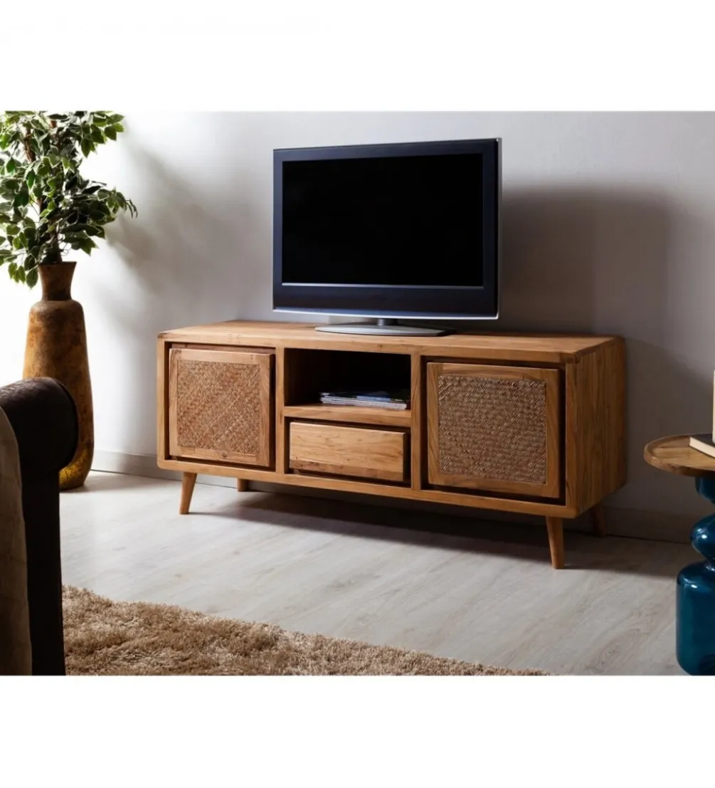 Stolik pod TV NORI 140 cm drewno akacja