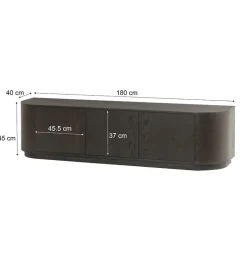 Stolik pod TV NOVERO 180 cm ciemnobrązowy