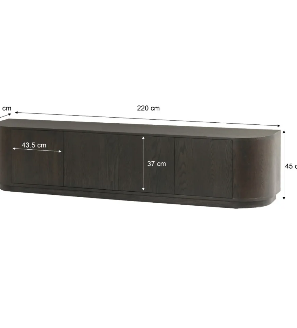 Stolik pod TV NOVERO 220 cm ciemnobrązowy