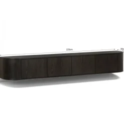 Stolik pod TV NOVERO ZWEVEND 220 cm czarny