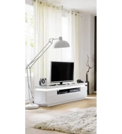 Stolik pod TV OCEAN 175 cm biały z oświetleniem