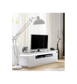 Stolik pod TV OCEAN 175 cm biały z oświetleniem