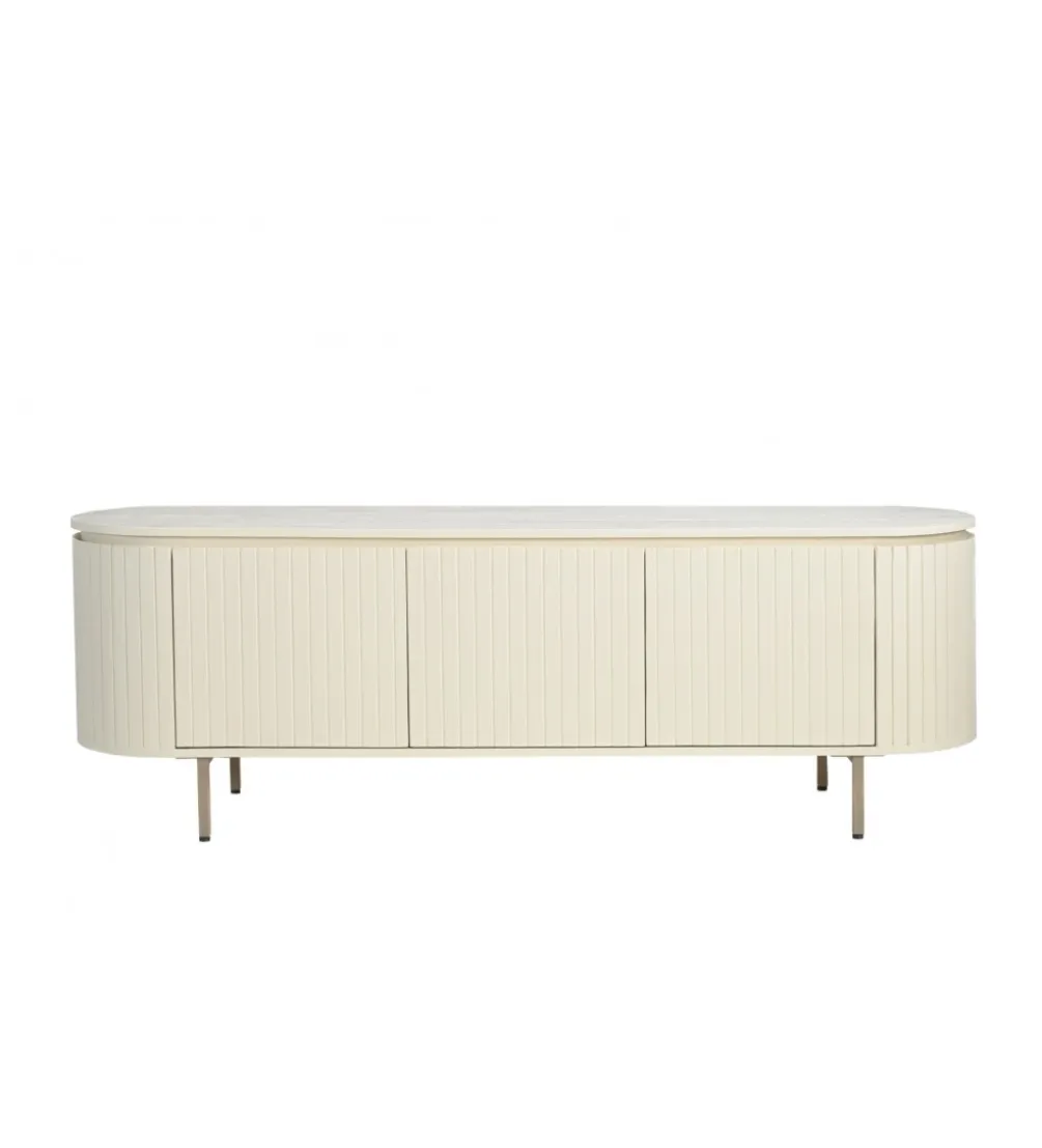 Stolik pod TV PATO 170 cm drewno mango biały