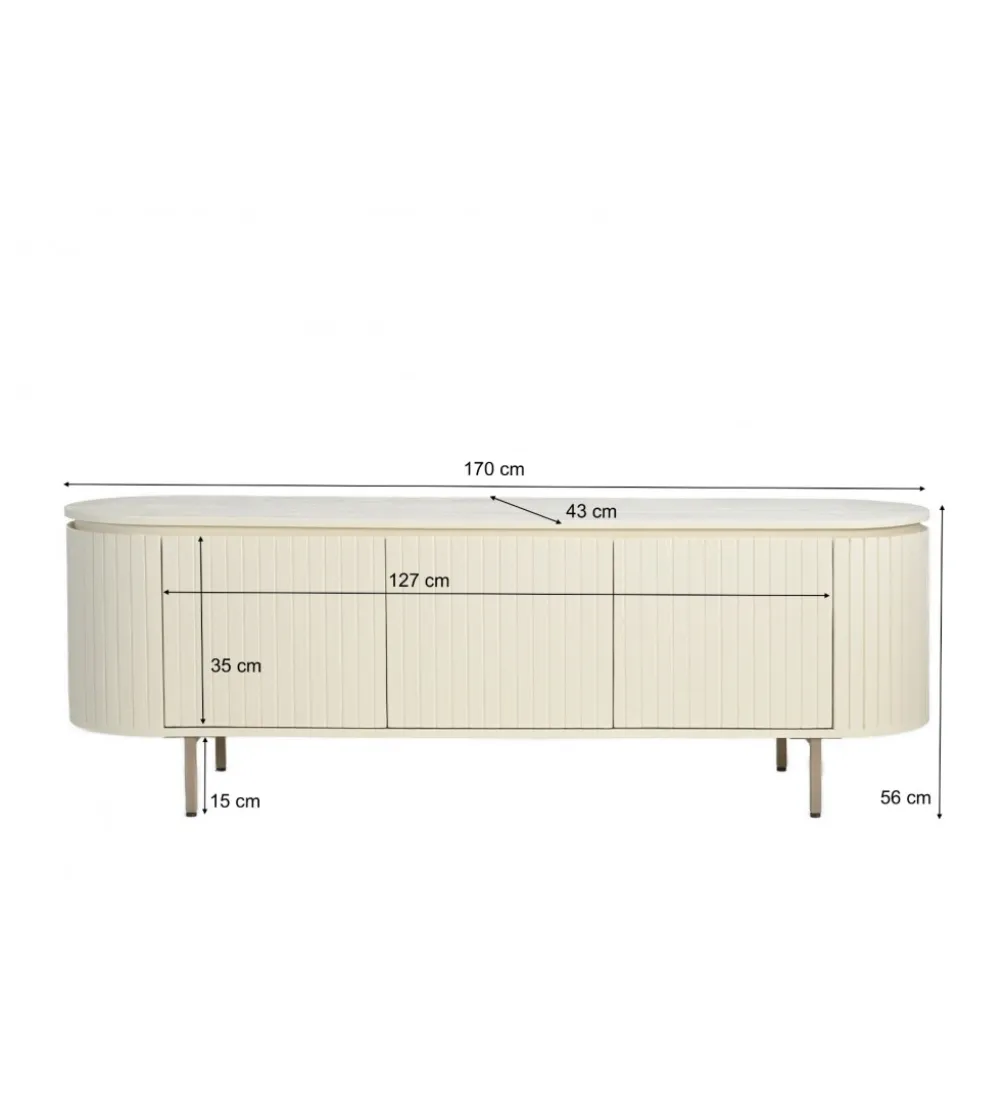 Stolik pod TV PATO 170 cm drewno mango biały