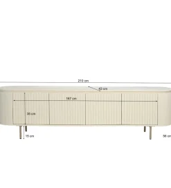 Stolik pod TV PATOU 210 cm jasnobeżowy drewno mango