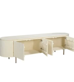 Stolik pod TV PATOU 210 cm jasnobeżowy drewno mango