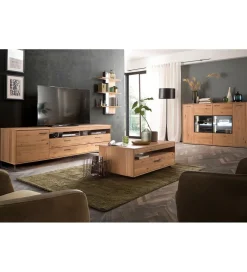 Stolik pod TV PORTLAND 224 cm dębowy