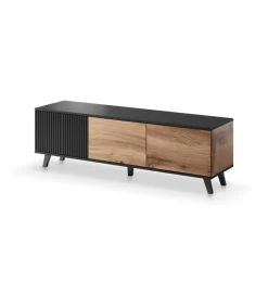 Stolik pod TV RANDOM 150 cm w kolorze dąb wotan z kolorem czarnym