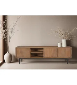 Stolik pod TV RAVENSTEIN 180 cm drewno mango naturalny