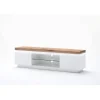 Stolik Pod TV ROMINA 175 Cm Biały Z Dębowym Blatem