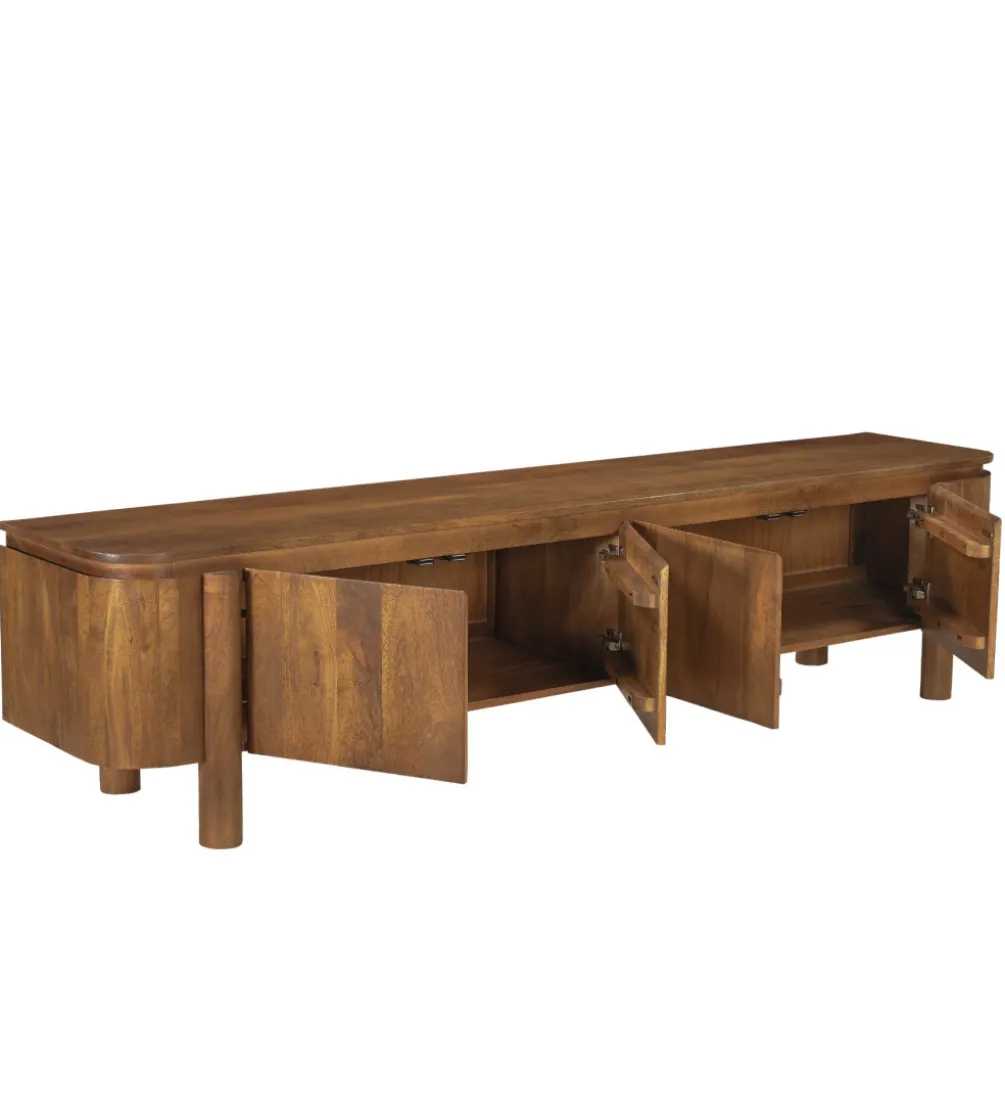 Stolik pod TV SALANO 210 cm drewno mango naturalna