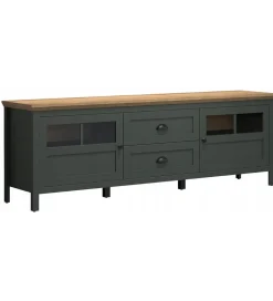 Stolik pod TV STANTON 184 cm w optyce dębu Evoke Ciemnozielony