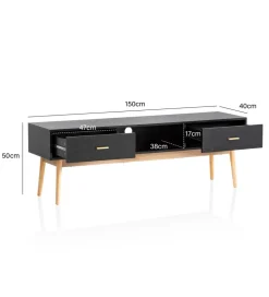 Stolik pod TV STILER 150 cm czarny