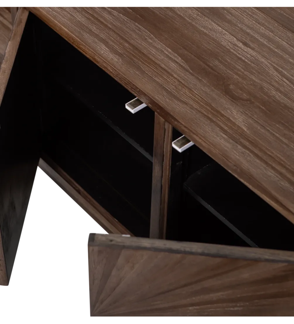 Stolik pod TV SUN 150 cm drewno teak brązowy