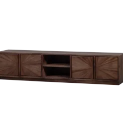 Stolik pod TV SUN 200 cm drewno teak brązowy