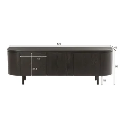 Stolik pod TV Tobago 170 cm czarny