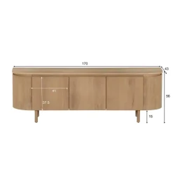 Stolik pod TV Tobago 170 cm naturalny