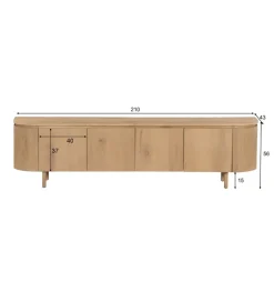Stolik pod TV Tobago 210 cm naturalny
