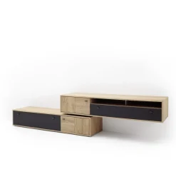 Stolik pod TV VALENCIA 306 cm antracytowo naturalny