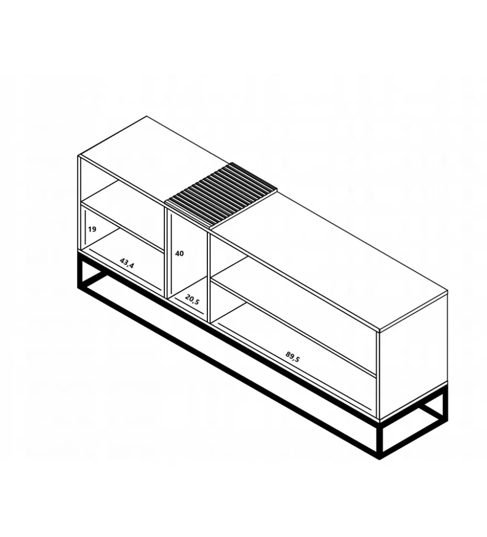 Stolik pod TV VANTA 160 cm antracytowy matowy