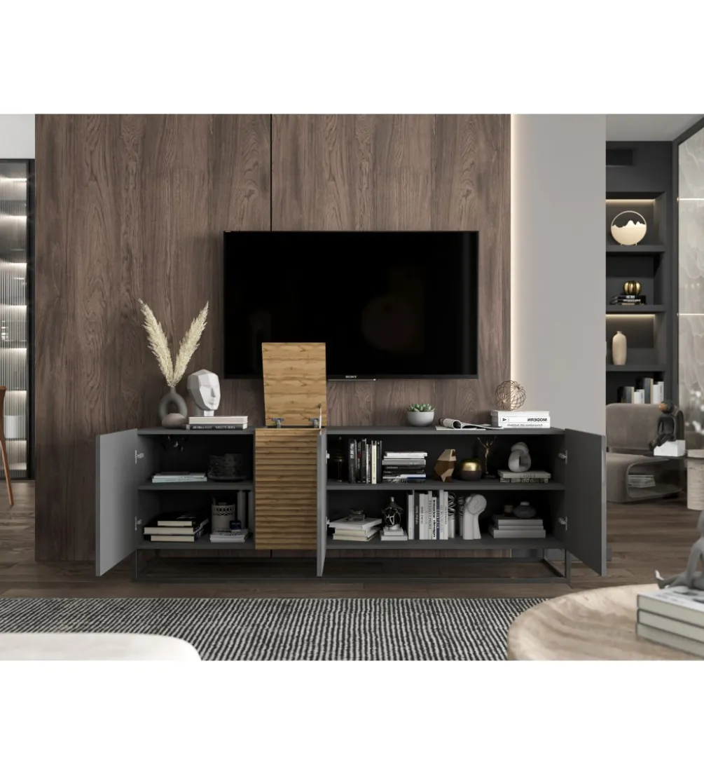 Stolik pod TV VANTA 160 cm antracytowy matowy